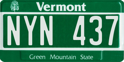 VT license plate NYN437