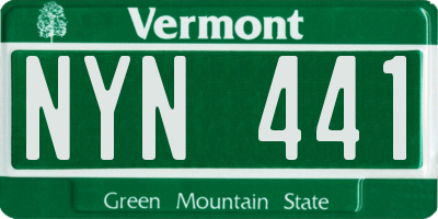 VT license plate NYN441