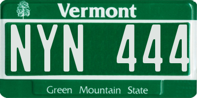 VT license plate NYN444
