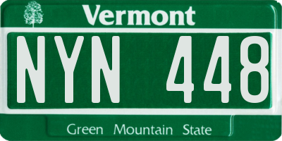 VT license plate NYN448