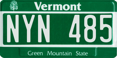 VT license plate NYN485
