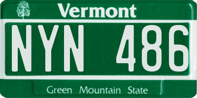VT license plate NYN486