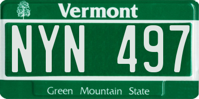 VT license plate NYN497