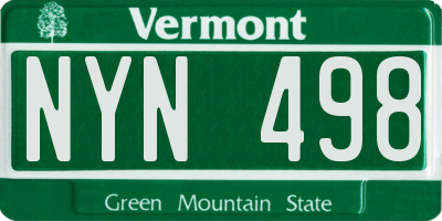 VT license plate NYN498