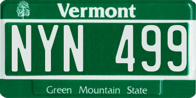 VT license plate NYN499