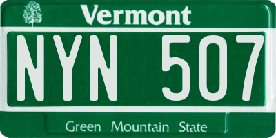 VT license plate NYN507