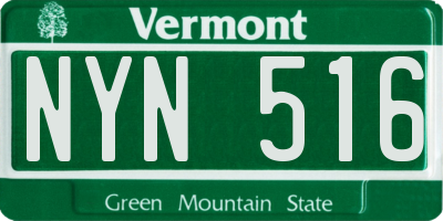 VT license plate NYN516