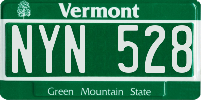 VT license plate NYN528