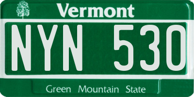 VT license plate NYN530
