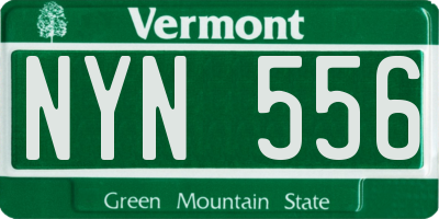 VT license plate NYN556