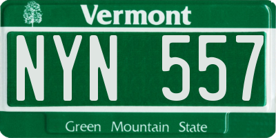 VT license plate NYN557
