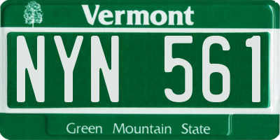 VT license plate NYN561