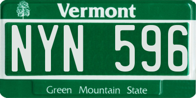 VT license plate NYN596