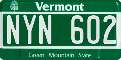 VT license plate NYN602