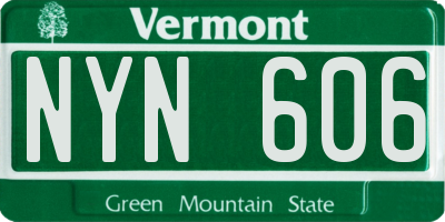 VT license plate NYN606