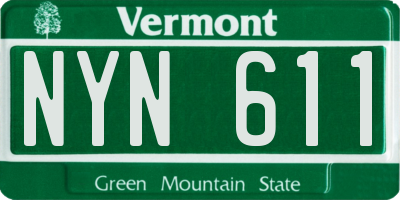 VT license plate NYN611