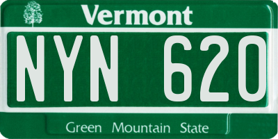 VT license plate NYN620