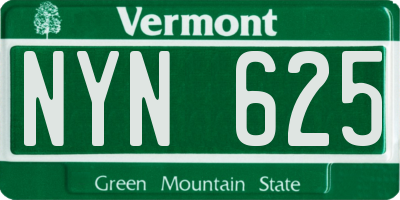 VT license plate NYN625