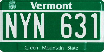 VT license plate NYN631