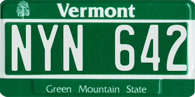 VT license plate NYN642