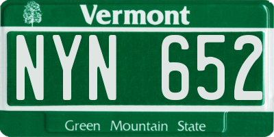 VT license plate NYN652