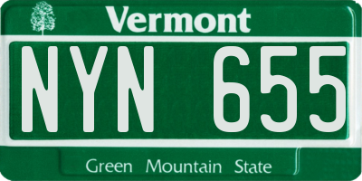VT license plate NYN655