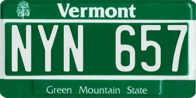 VT license plate NYN657