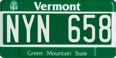 VT license plate NYN658