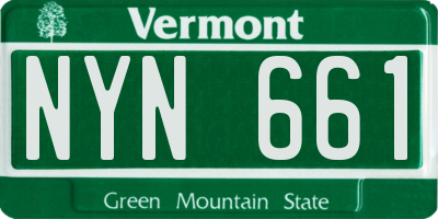 VT license plate NYN661