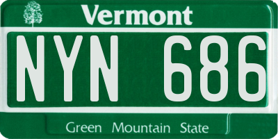 VT license plate NYN686