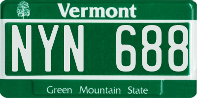 VT license plate NYN688