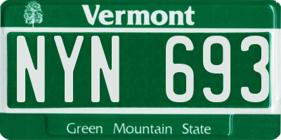 VT license plate NYN693
