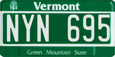 VT license plate NYN695