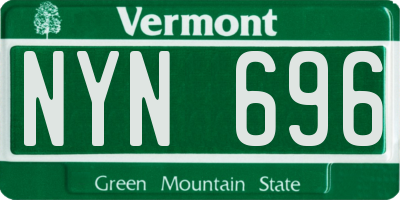 VT license plate NYN696