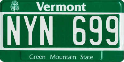 VT license plate NYN699