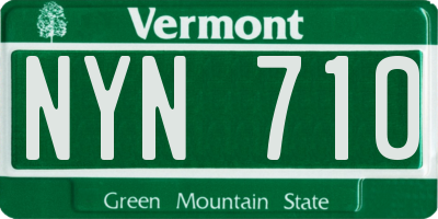 VT license plate NYN710