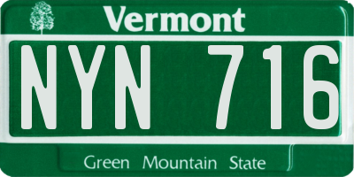VT license plate NYN716