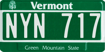 VT license plate NYN717