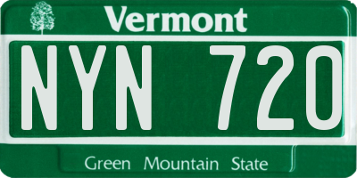 VT license plate NYN720