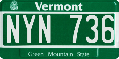 VT license plate NYN736