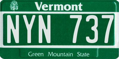 VT license plate NYN737