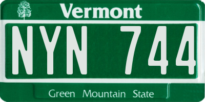 VT license plate NYN744