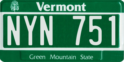 VT license plate NYN751