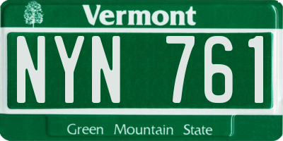 VT license plate NYN761