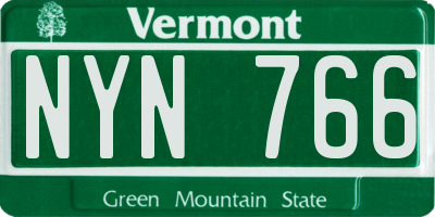 VT license plate NYN766