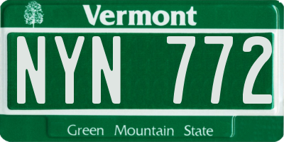 VT license plate NYN772