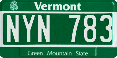 VT license plate NYN783