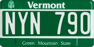 VT license plate NYN790