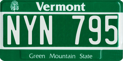 VT license plate NYN795