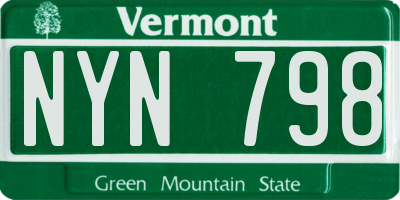 VT license plate NYN798